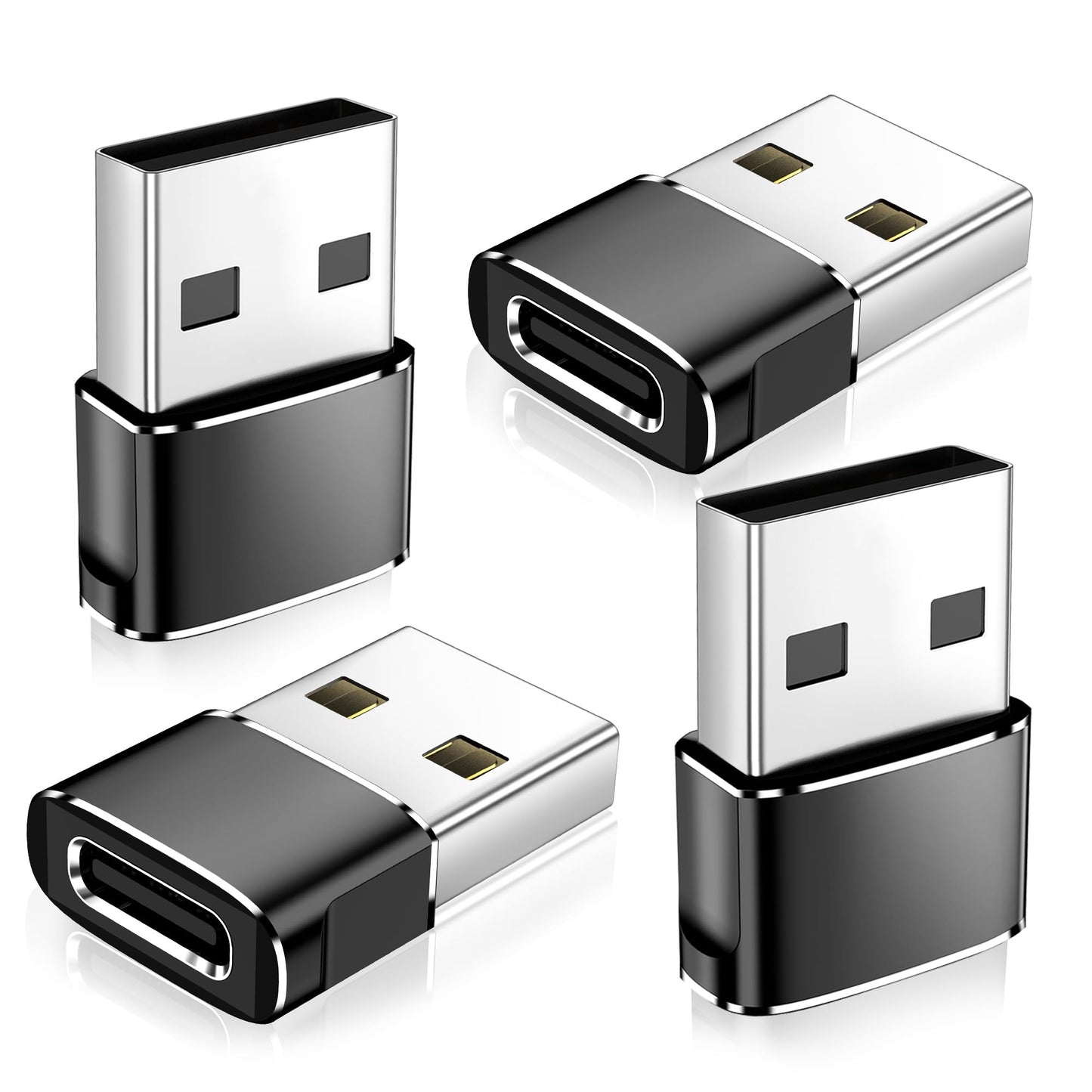 xiwxi 4 Count USB Type C Female to USB A Male Adapter USB 2.0