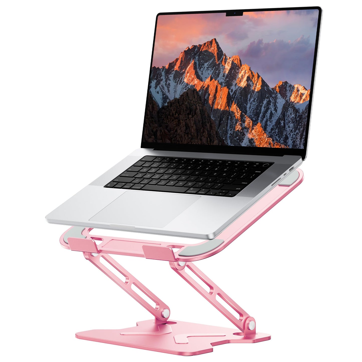 JCZT Laptop Stand NH02 Adjustable Ergonomic Height and Angle Metal Stand for Laptops 10–16 inches Pink