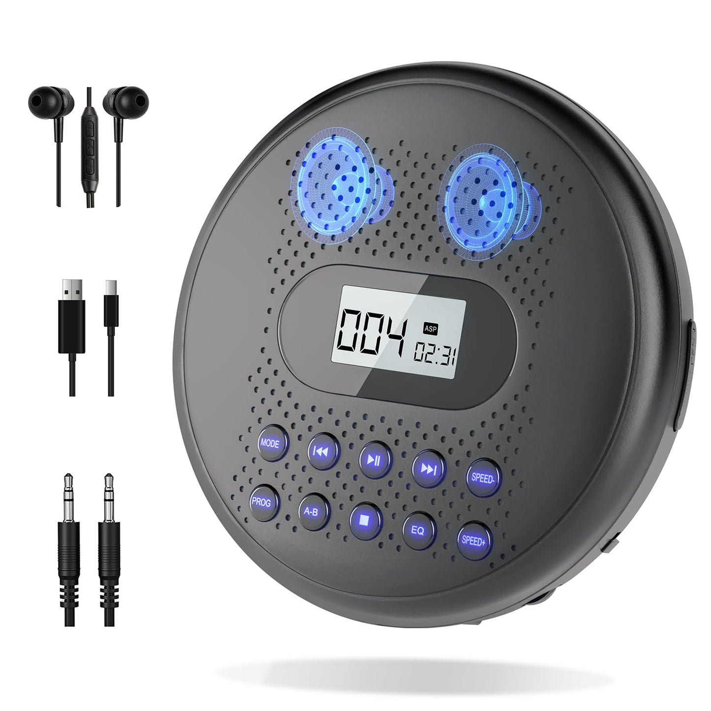 Arafuna 5.5" CD5189B Portable CD Player 2 Channels - AUX & USB Connectivity - 1 Disc Capacity - MP3 Support