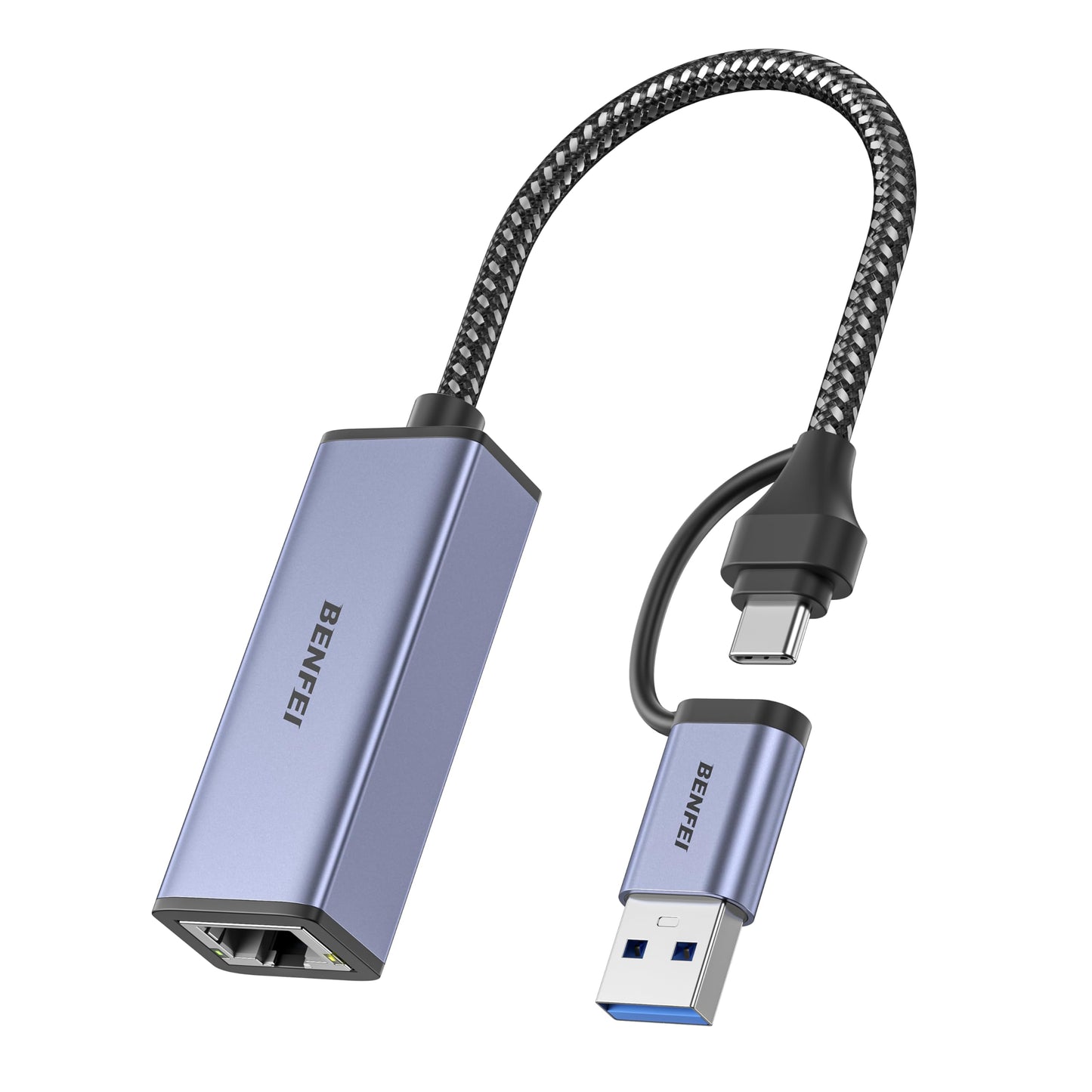 BENFEI USB 3.0 to Ethernet Adapter Model 000317grey, Ethernet, USB, Gigabit Ethernet
