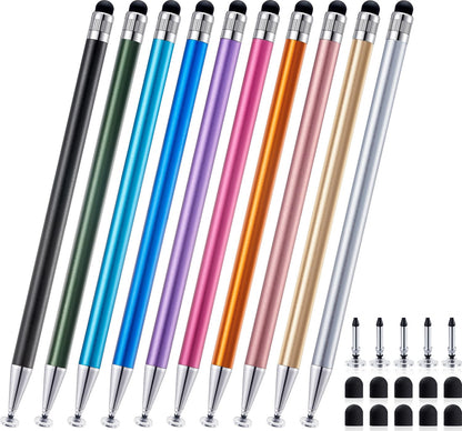 LINFANC 10 Pcs LF1061 Stylus Pens for Touchscreens - Aluminum Construction, 5.98 x 0.31 x 0.31 Inches, Compatible with Android, iPhone, iPad, Tablet, Smartphone