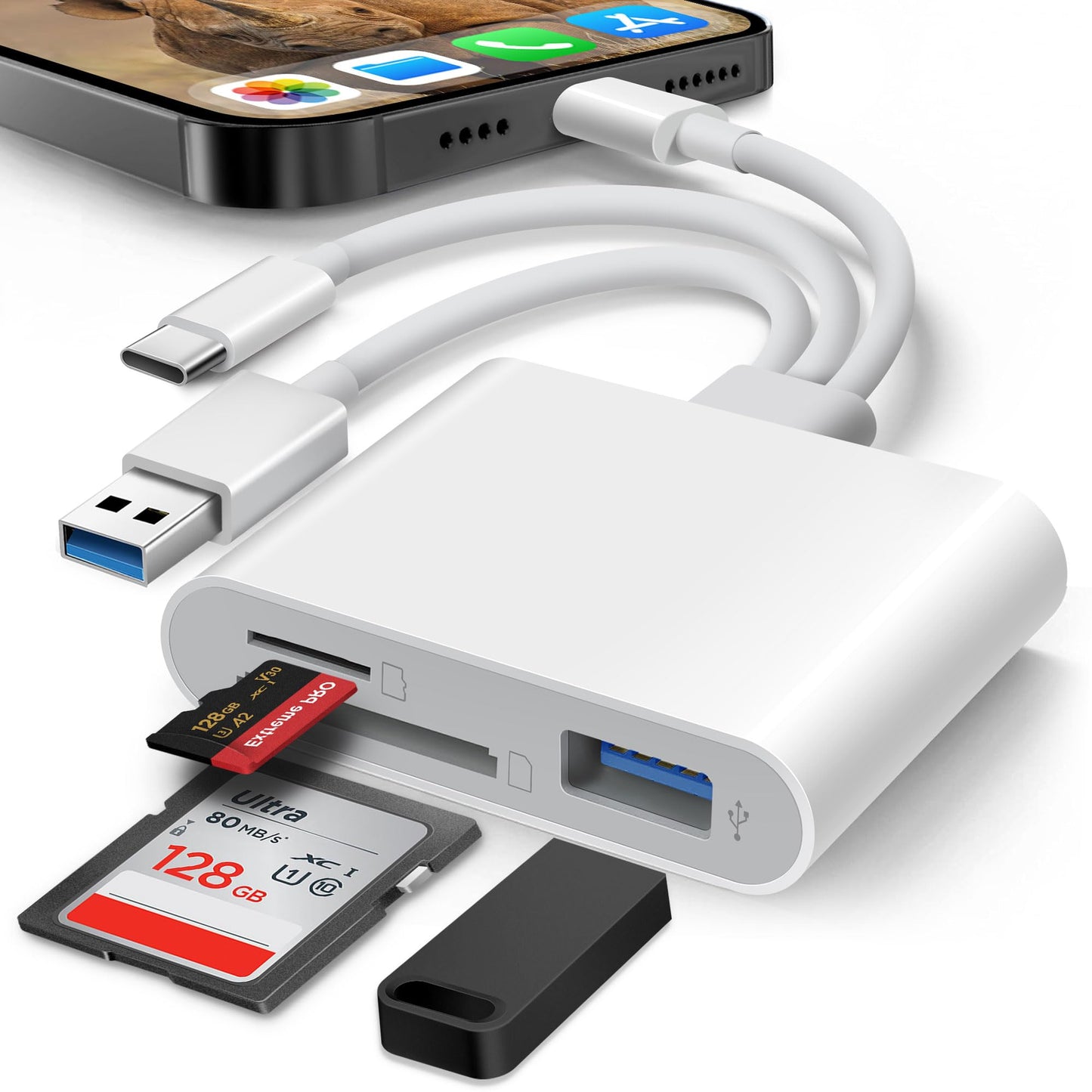 BKYMPR 3-in-1 SD Card Reader JYC.CAL4LiteB White iOS, macOS Universal Adapter
