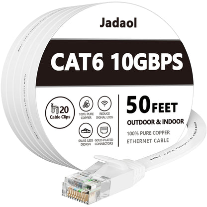 Jadaol 50ft Cat 6 Ethernet Cable Model #Ethernet Cable-15m-White-ML-UAE