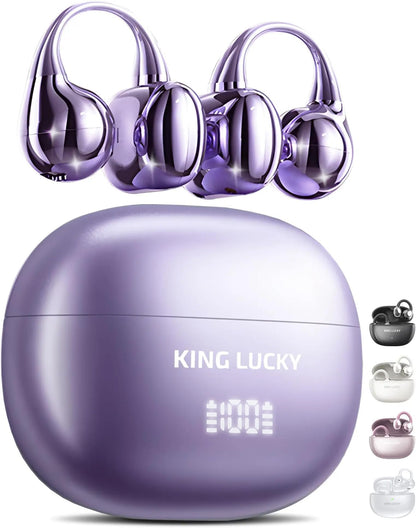 King Lucky i121 Open-Ear Bluetooth 6.0 Headphones with Mic, Dynamic Driver, Waterproof, Touch Control, Wireless