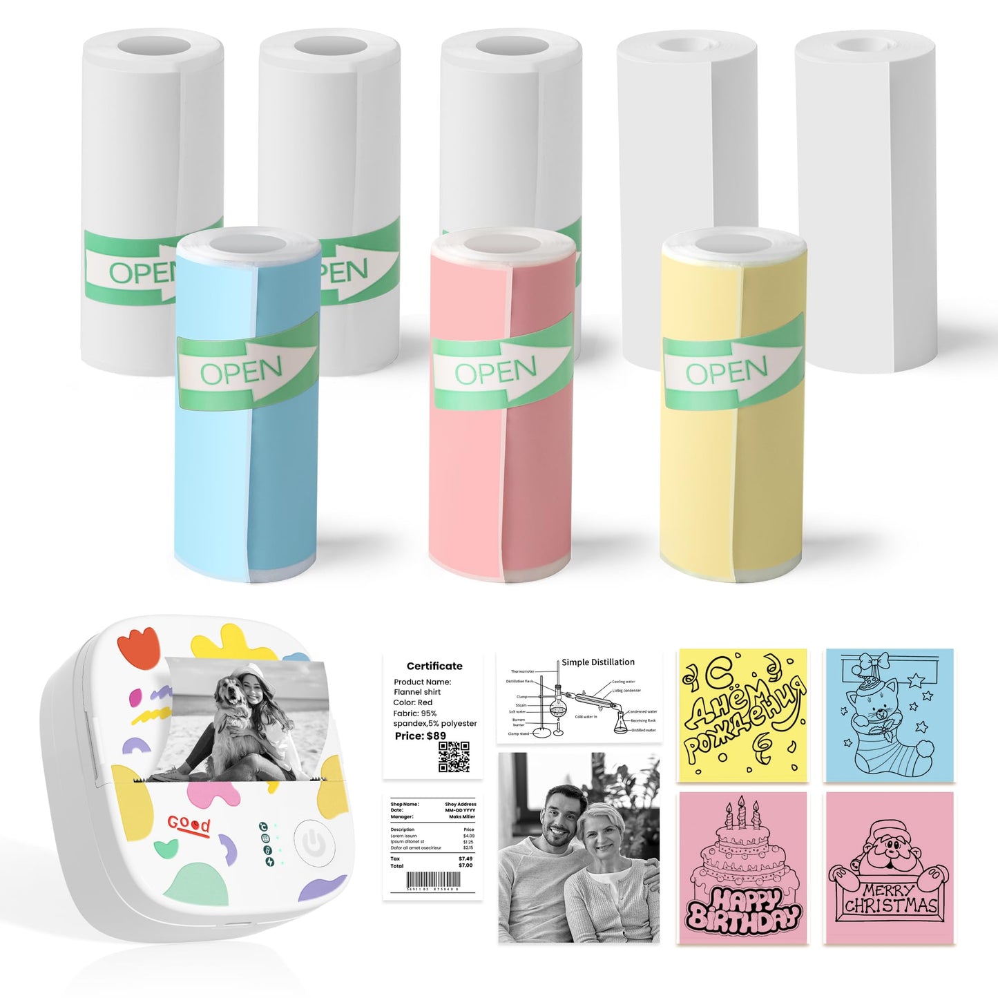 XenGro 57mm x 25mm Thermal Paper Rolls - 8 Piece Set