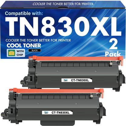 Cool Toner TN830XL TN830 High Yield Black Toner Cartridge Compatible with Brother Printers