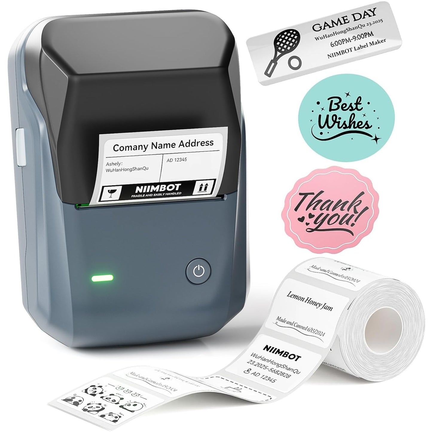 NIIMBOT B1 Thermal Label Maker Bluetooth Portable Monochrome 203dpi 1 Count Desktop Printer