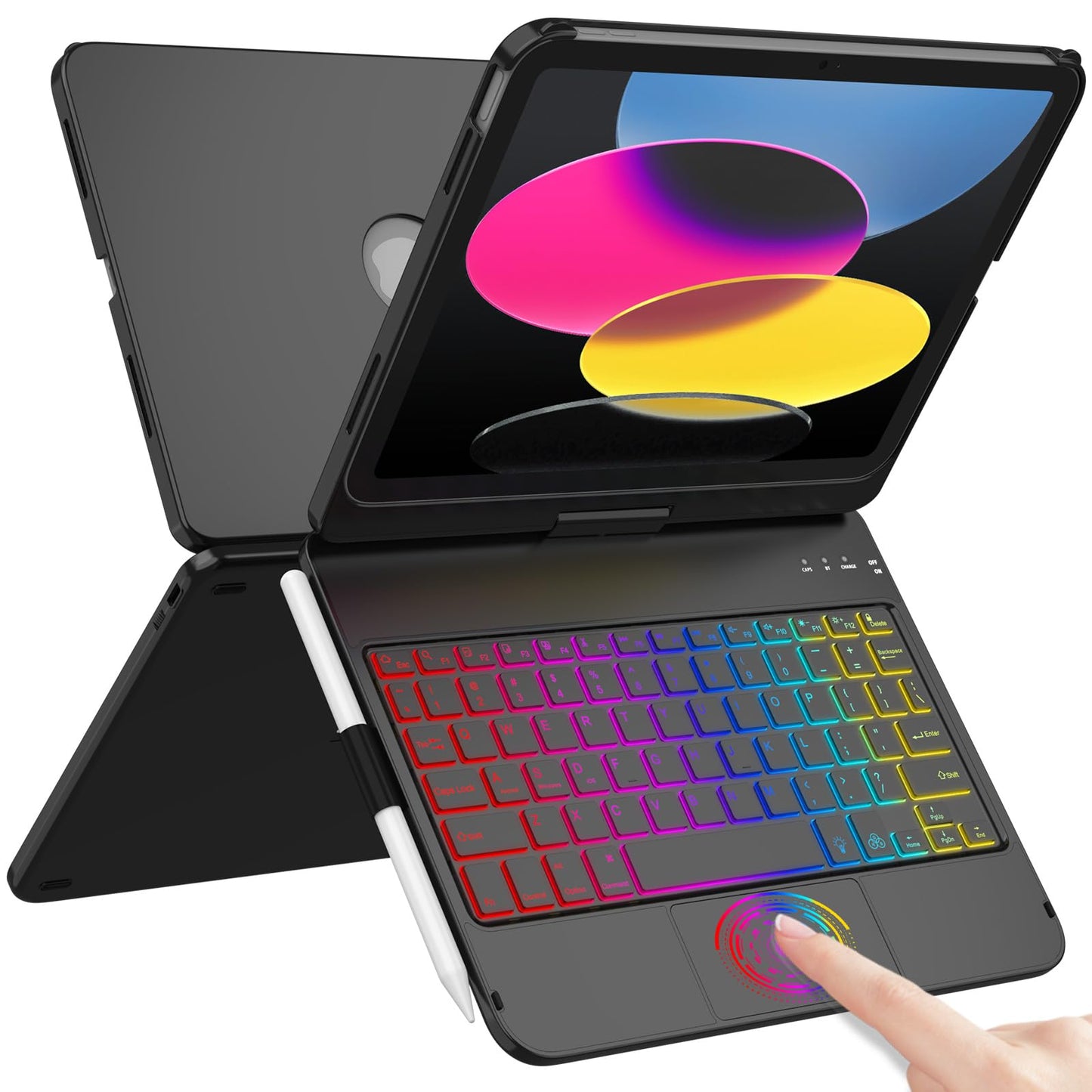 HOTLIFE 10.98x7.96x1.2 inch A3354/A3355/A3356 Touch Keyboard Case for iPad 11th/10th Generation