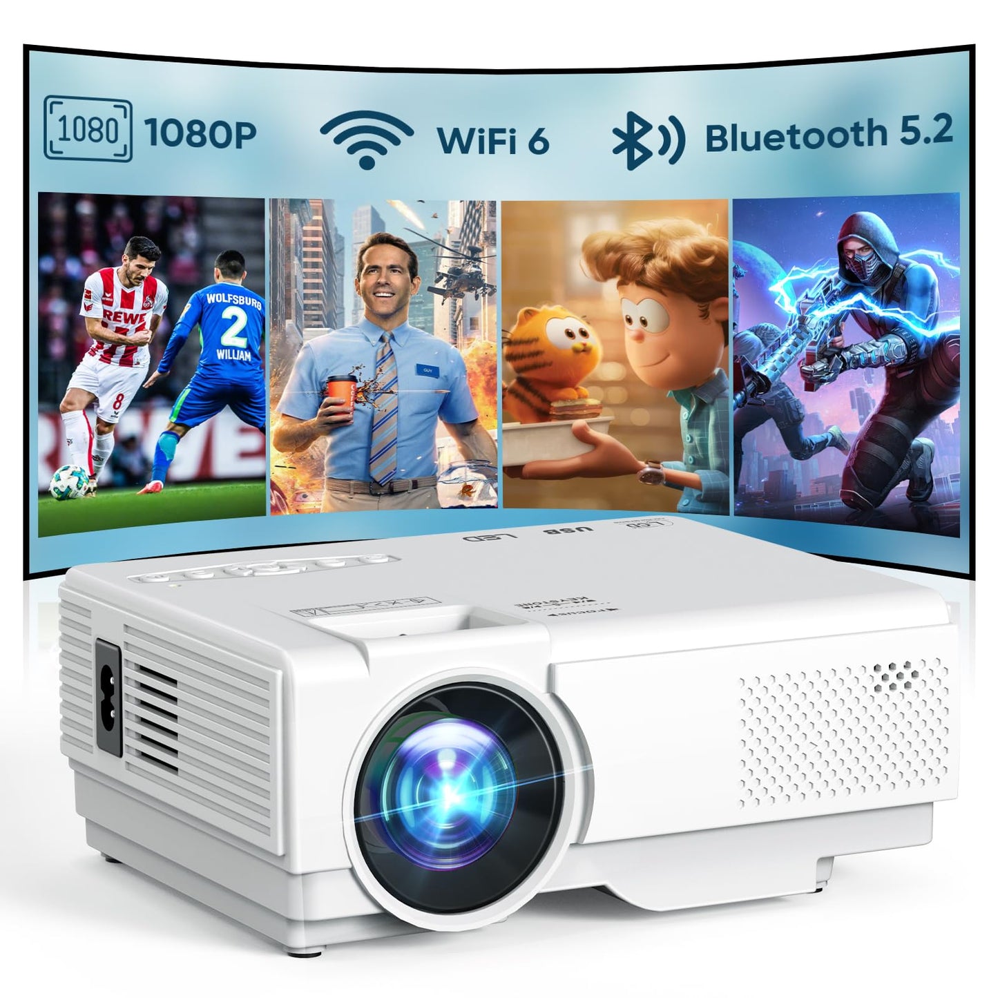 NISOO 8500L 1280x720 200 Watts LED Desktop Projector