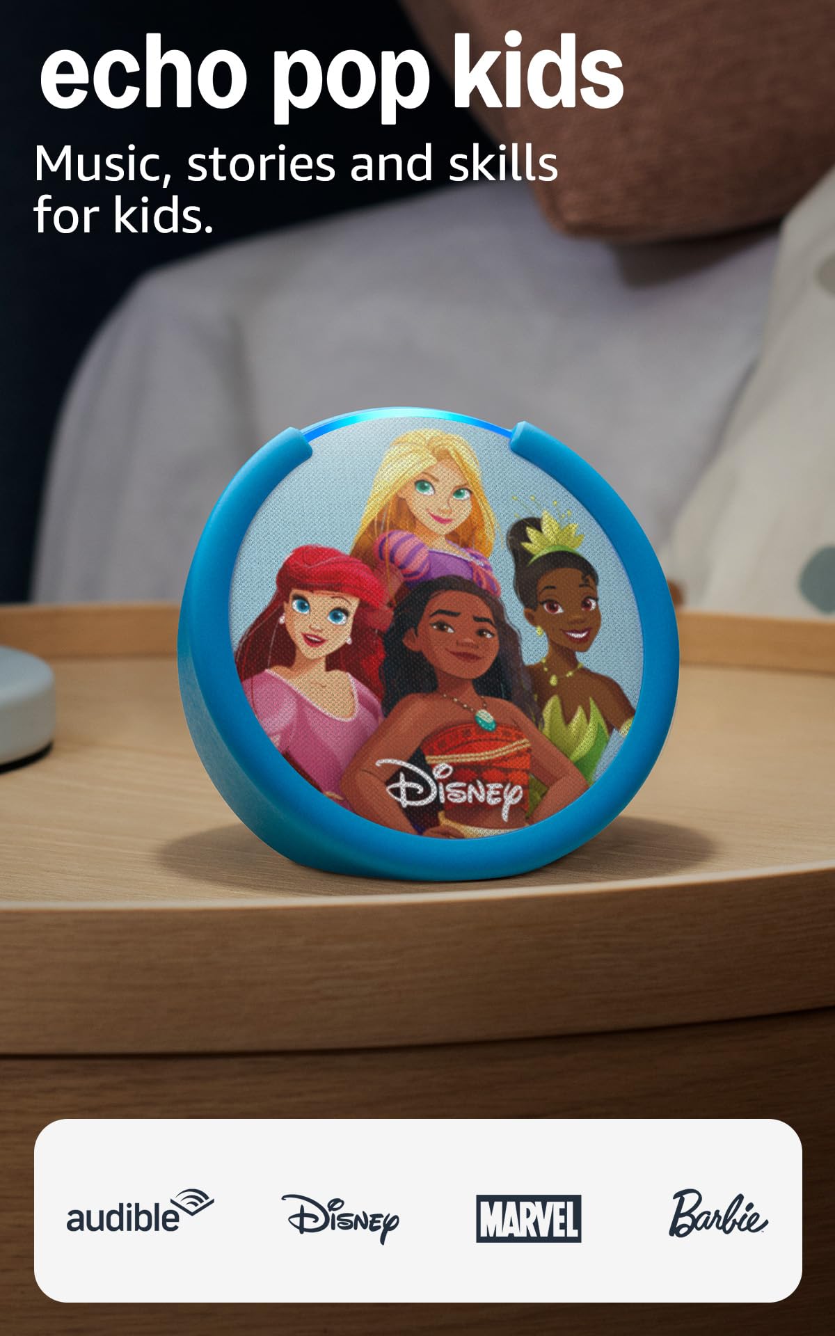 Amazon Echo Pop Kids Smart Speaker - Designed for Children - 3.5mm Audio Jack - Bluetooth Connectivity - 5W Speaker Power - Educational Tech Product