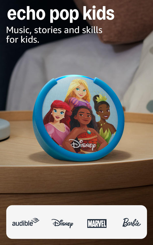 Amazon Echo Pop Kids Smart Speaker - Designed for Children - 3.5mm Audio Jack - Bluetooth Connectivity - 5W Speaker Power - Educational Tech Product