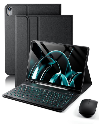 TUNKARMOR 10.9-11 inch FXJP-iPad 10th/11th Gen Bluetooth Backlit Ergonomic Keyboard Case