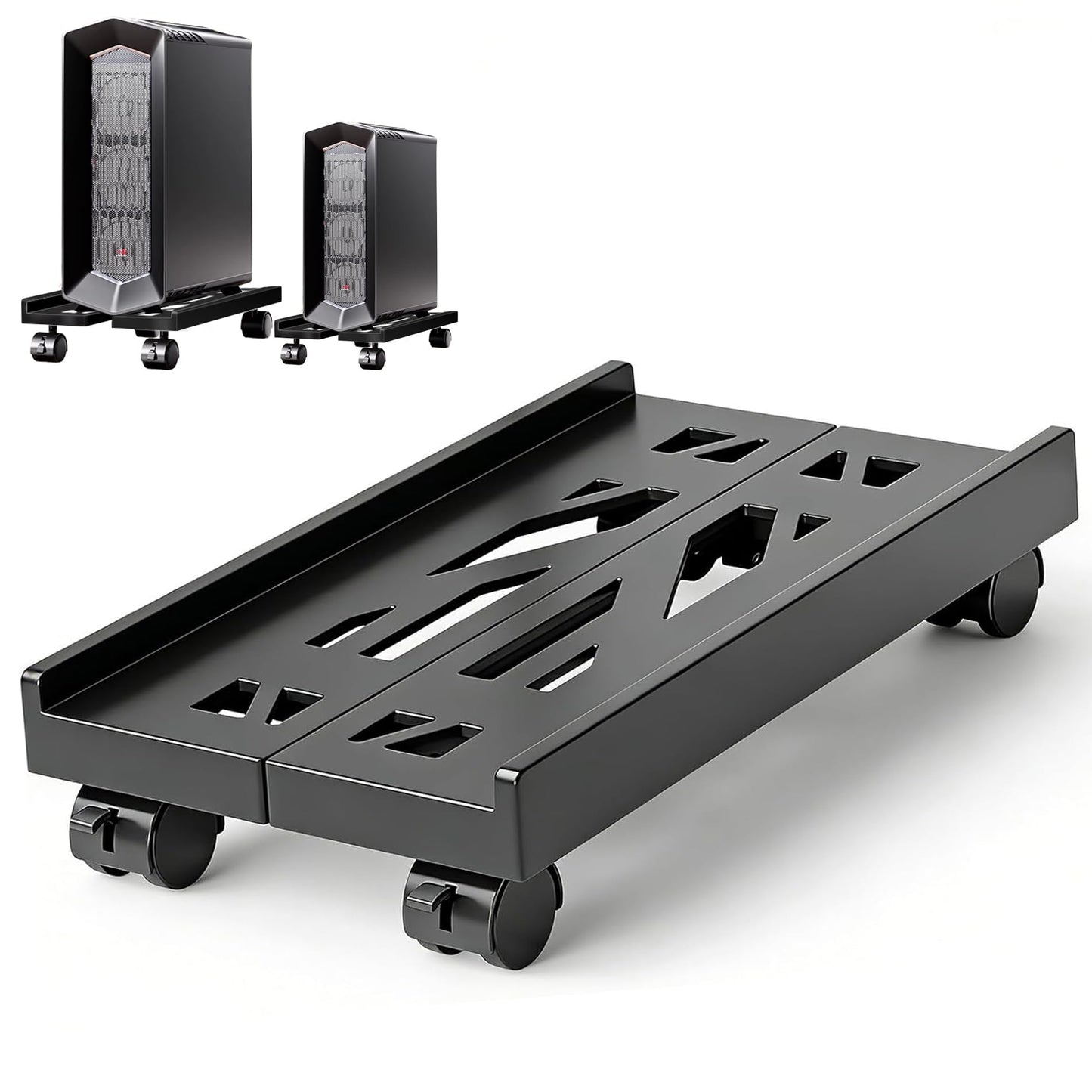 Hmseng Adjustable Mobile CPU Stand PC STAND-1 D-Black