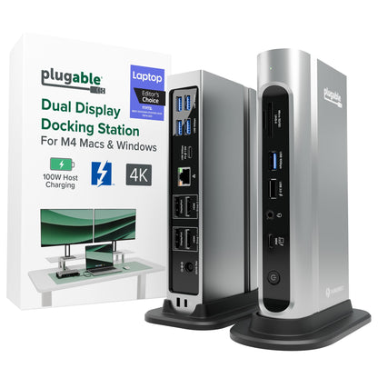 Plugable 16-in-1 TBT4-UDZ Docking Station Thunderbolt 4 100W 2XHDMI 2XDP