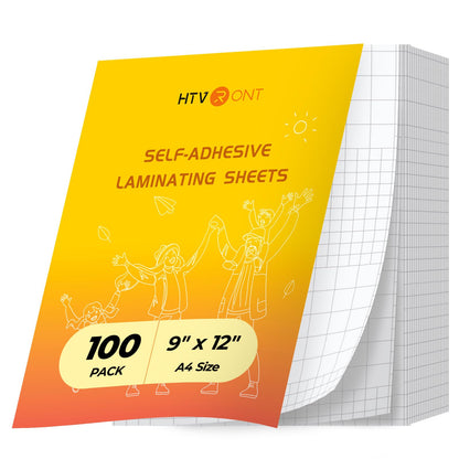 HTVRONT 9 X 12 Inches Self Adhesive Laminating Sheets 100 Count 5mil Clear Laminating Sheets