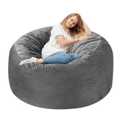 Homguava 3FT Bean Bag Chair Model 08016 Silver Grey
