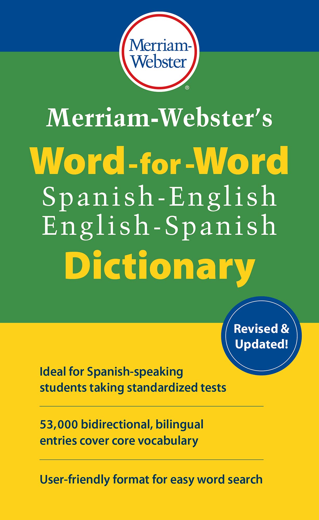 Merriam-Webster 672 Pages Bilingual Dictionary English-Spanish ISBN 978-0877792994