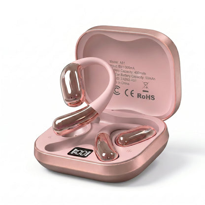 Tuemvia FWC-LYEJ-R Wireless Open Ear Headphones Bluetooth 5.0 - Sweat Resistant - Rose Gold