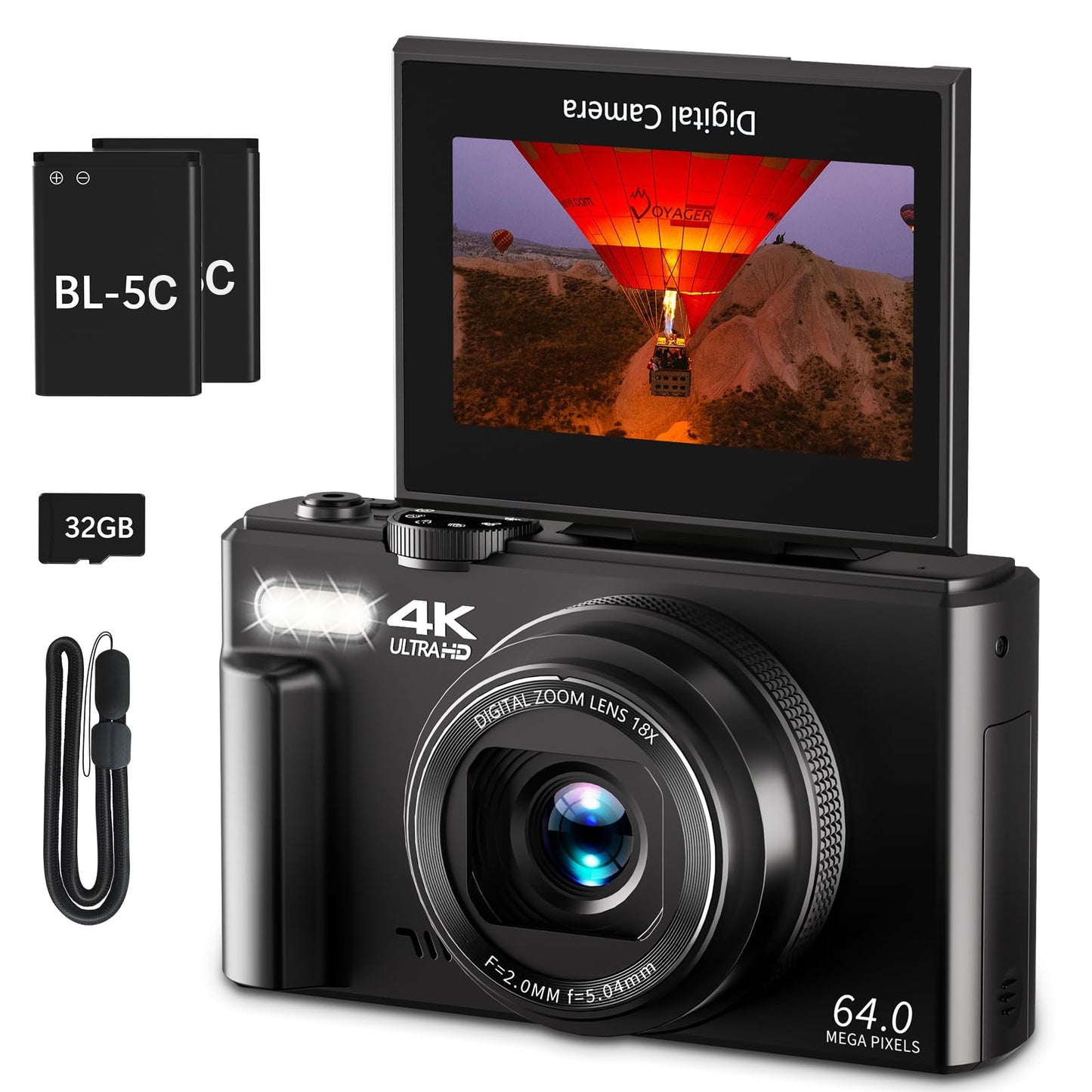 VJIANGER W08 64MP 0.033s - 1s CMOS Digital Camera Point & Shoot