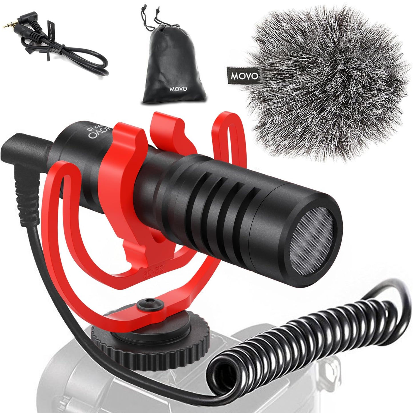 Movo 3.1" x 1.2" VXR10 Unidirectional Shotgun Microphone 1 Channel 18 KHz Frequency Response