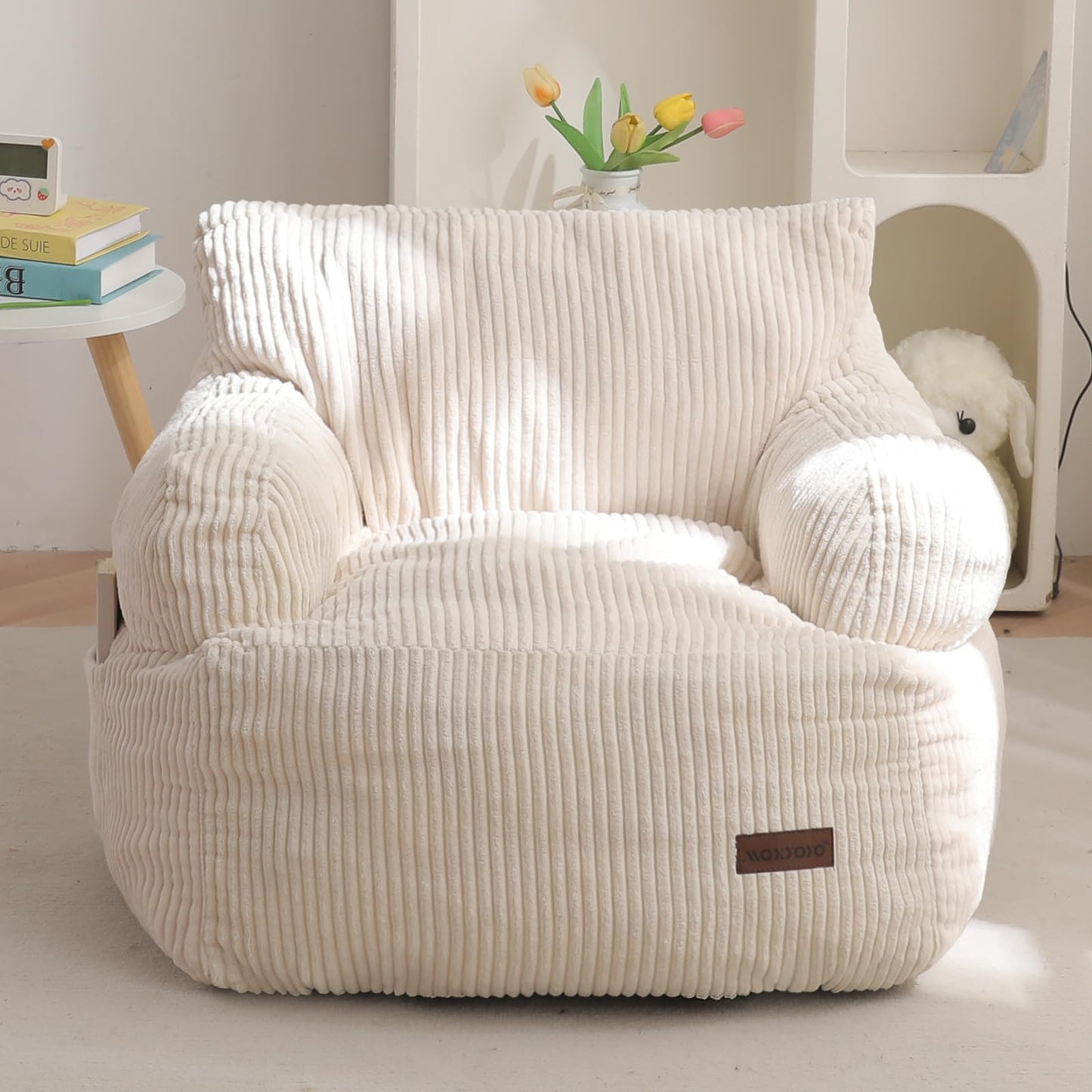 MAXYOYO Kids Bean Bag Chair, Model K01-BE, Beige
