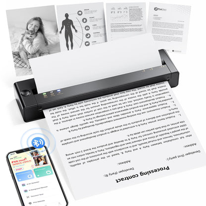 TATTMUSE A28U Portable Thermal Printer, 203 DPI, Monochrome, Bluetooth Connectivity, Lightweight 585g