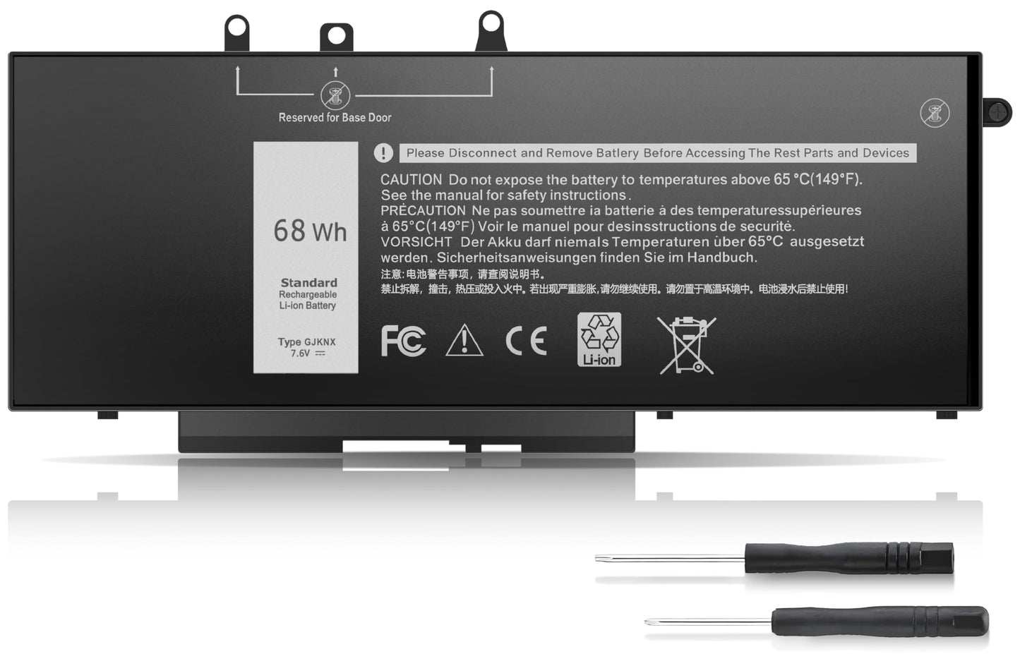 Menlonigt 68Wh GJKNX Laptop Battery 7.6V Compatible with Dell Latitude and Precision Series