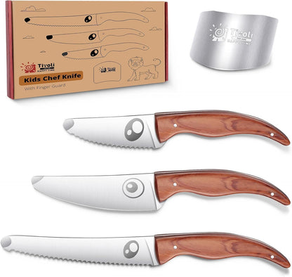 TIVOLI 3-Piece BS01 Child Safe Kitchen Knife Set for Fruits, Vegetables, and Bread