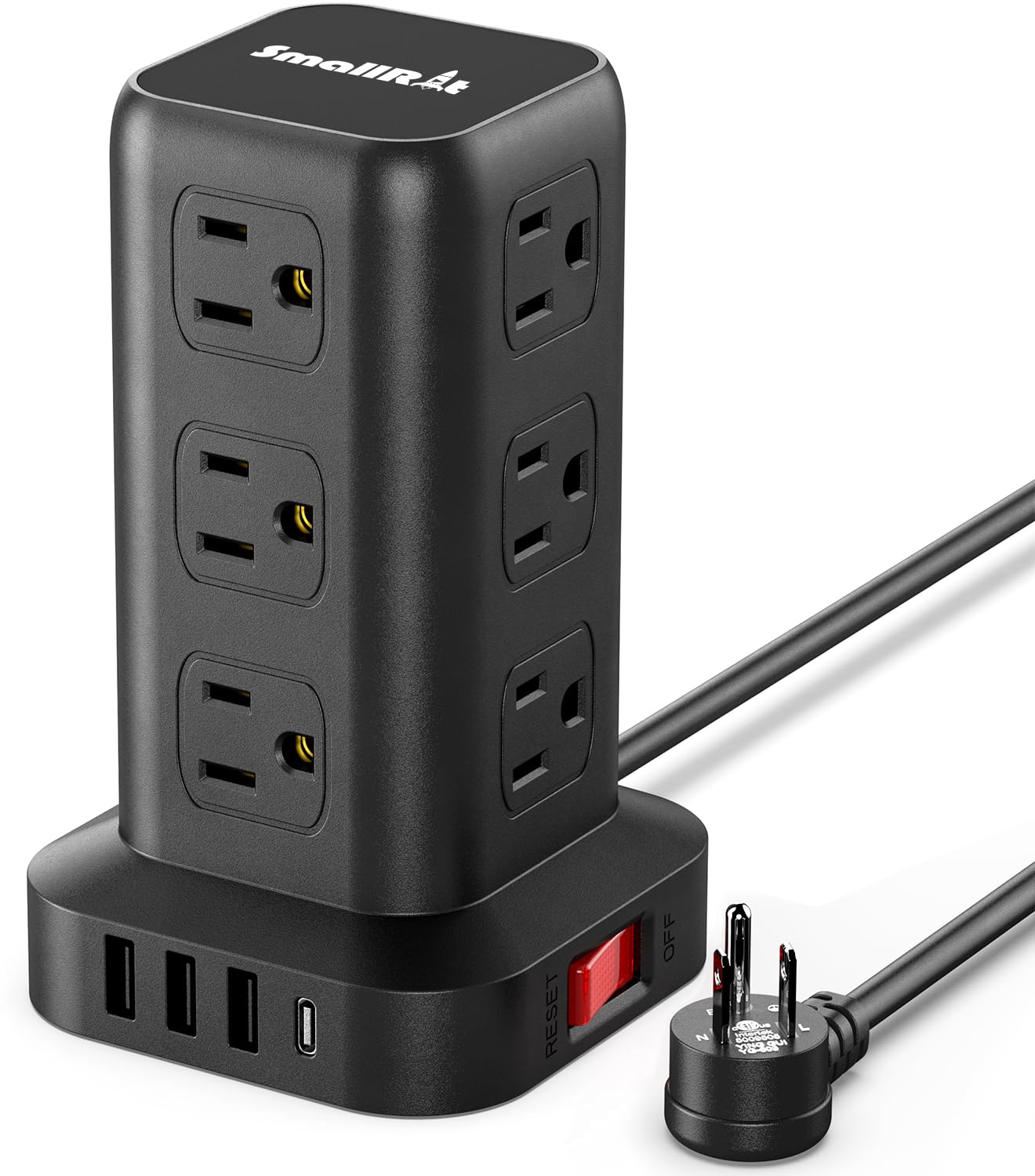 SMALLRT 12 Outlets Model ZYC06 Power Strip Tower with 4 USB Ports