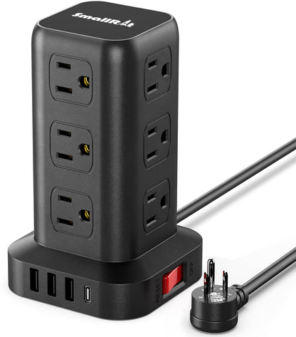 SMALLRT 12 Outlets Model ZYC06 Power Strip Tower with 4 USB Ports
