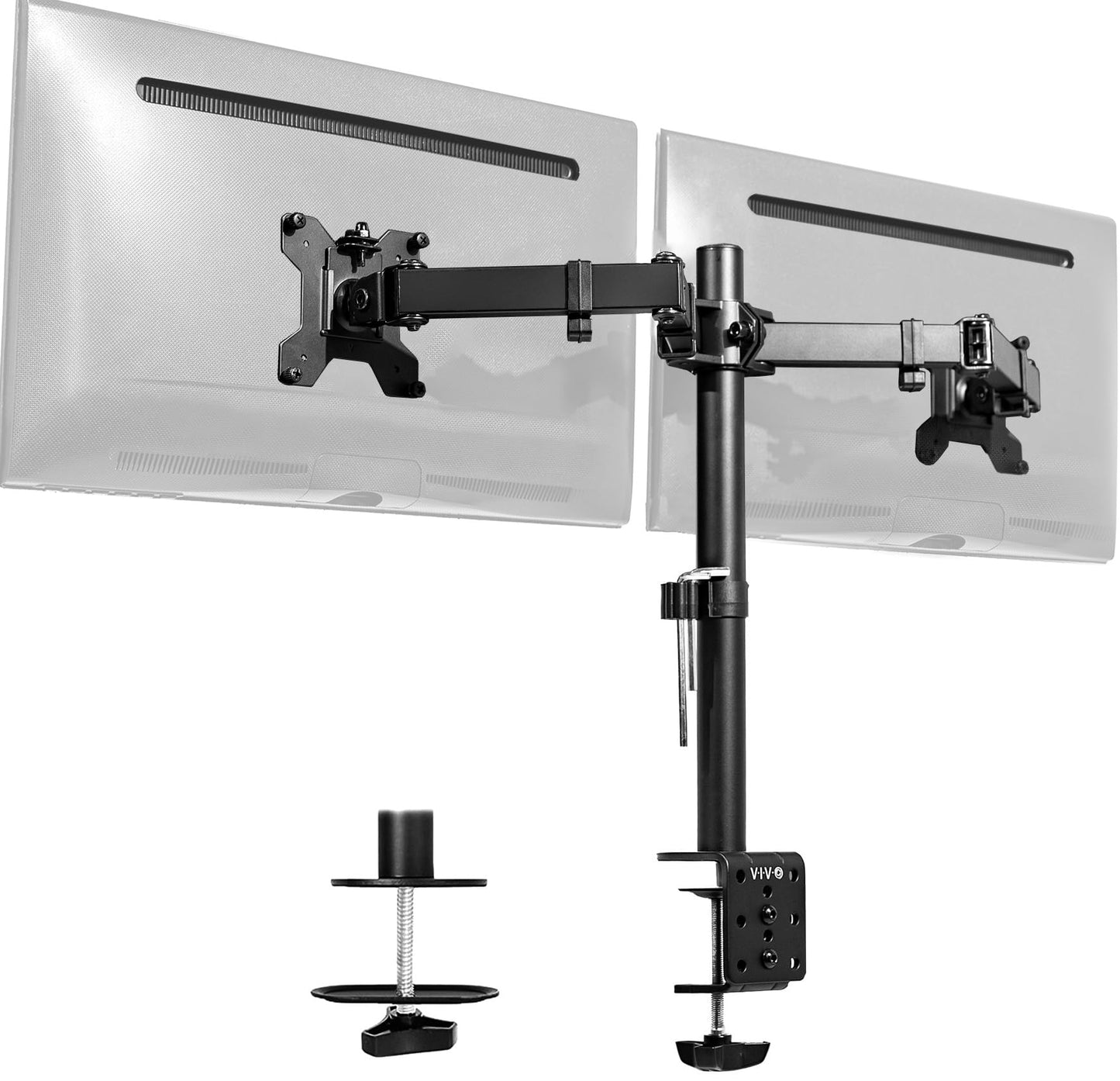 VIVO Dual Monitor Desk Mount STAND-V002 Supports 2 Screens up to 30 Inches and 22 lbs Each
