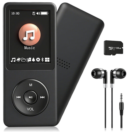 undersary 128GB MP3 Player Bluetooth 5.2 Voice Recorder Black