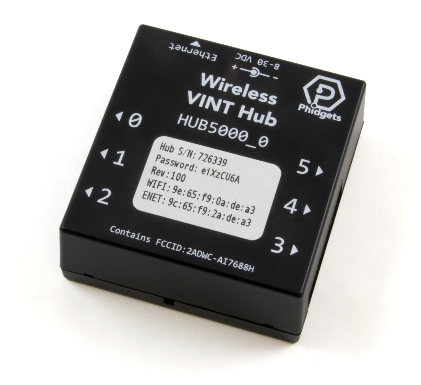 Phidgets HUB0001_0 Ethernet, Wi-Fi Linux VINT Hub