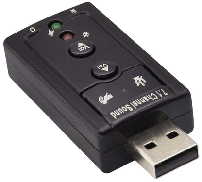 zdyCGTime 2.28"L x 0.98"W x 0.55"H 682559181180 7.1-Channel Stereo Virtual External USB Audio Adapter