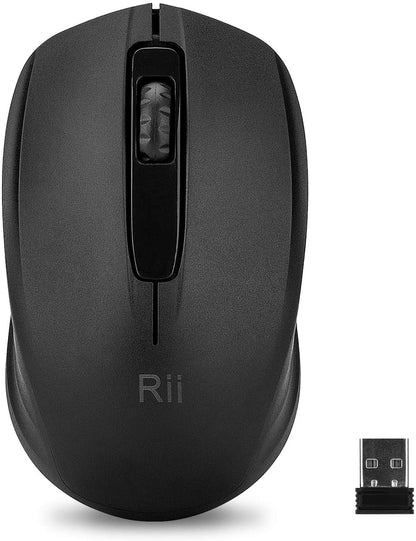 Rii Wireless Optical Mouse RM100 1000 DPI Battery Powered USB RF Connectivity Black