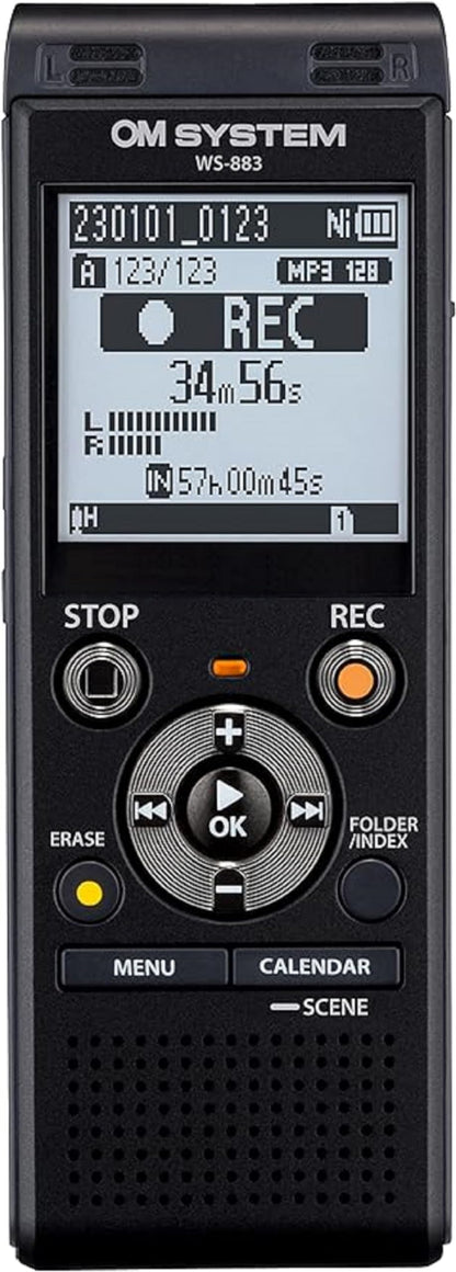OM SYSTEM WS-883 32GB USB 2.0 Digital Voice Recorder