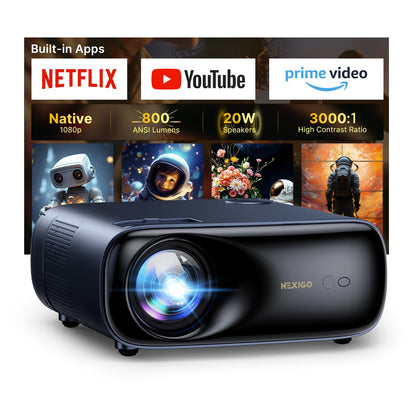 NexiGo 11.3x10.78x4.8 Inches PJ40 Ultra 800 ANSI Lumens Native 1080p Video Projector