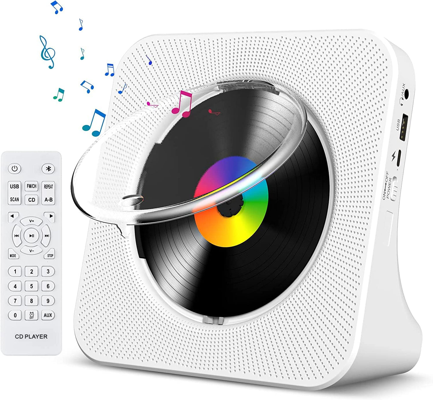 Gueray 7.44" KC906 Bluetooth CD Player 1 Disc WAV Home Audio
