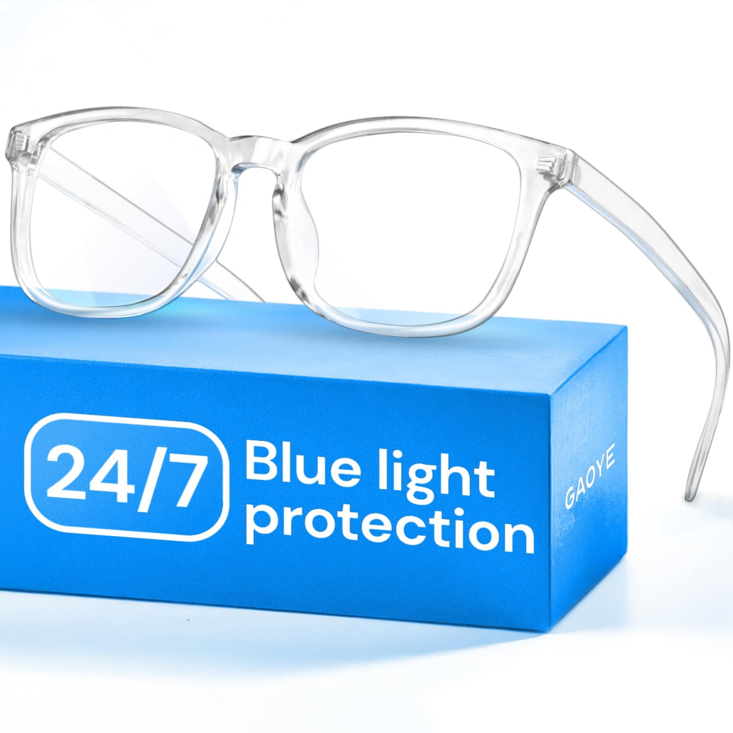 Gaoye Medium 012X Full Rim Blue Light Filtering Glasses, Anti-UV, Polycarbonate Lenses, TR90 Frame