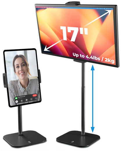 COOPER 20" CPR229BLK130 Adjustable Tablet Stand for Desk, Supports Devices up to 4.4lbs, Tabletop Mount, Black