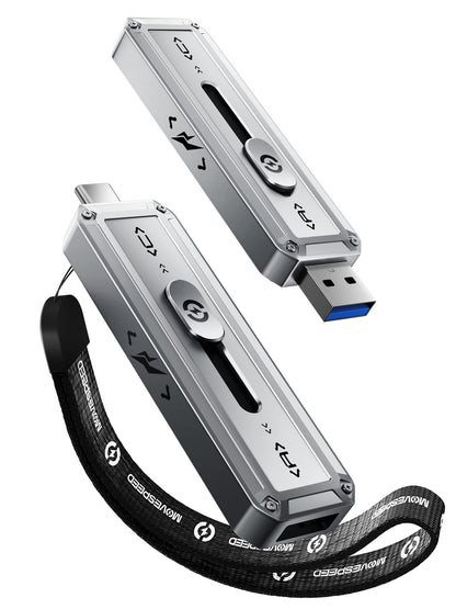 MOVE SPEED 2TB External Solid State Drive USB 3.0 Portable Shock Resistant 2100MB/s USB-C Connectivity