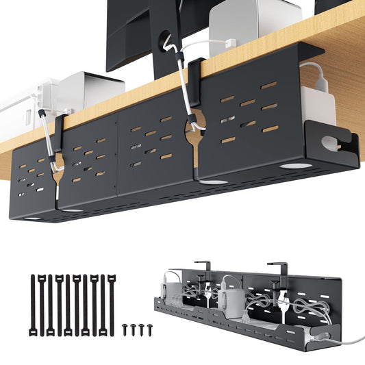 Univivi 32" UN1450 Steel Cord Management Tray - Under Desk Organization Solution
