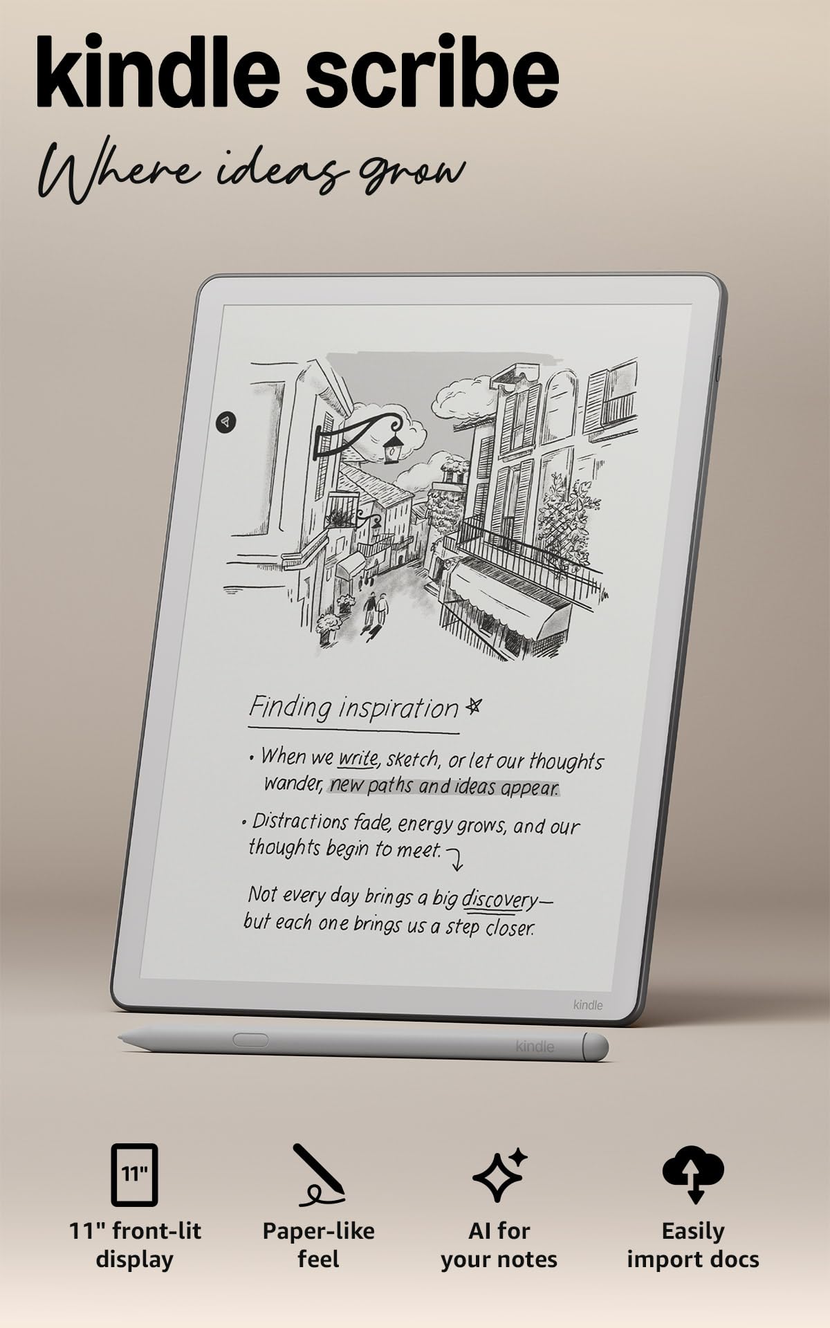 Amazon 11 inch Kindle Scribe 32GB E-Reader 300dpi 60Hz eBook Reader