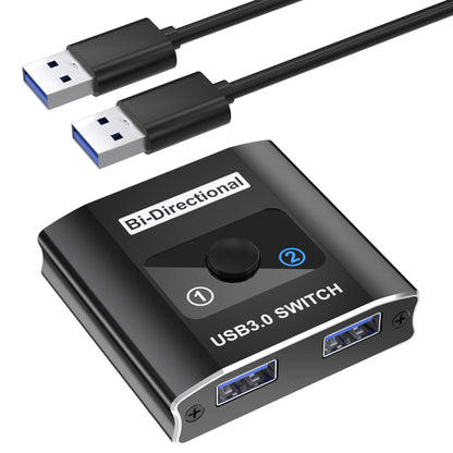 Movcle USB 3.0 Switch, Bi-Directional USB Switcher, 5 Volts, 1 Amps, Normally Closed, Push Button, 2-way, IP20, RoHS Compliant