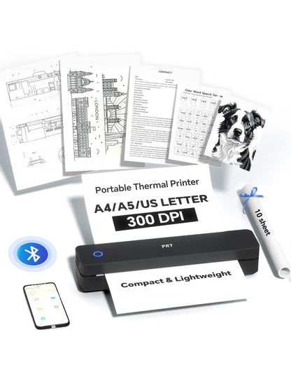 PRT MT610 Pro Portable Thermal Printer Monochrome 300 dpi 1.1 lb