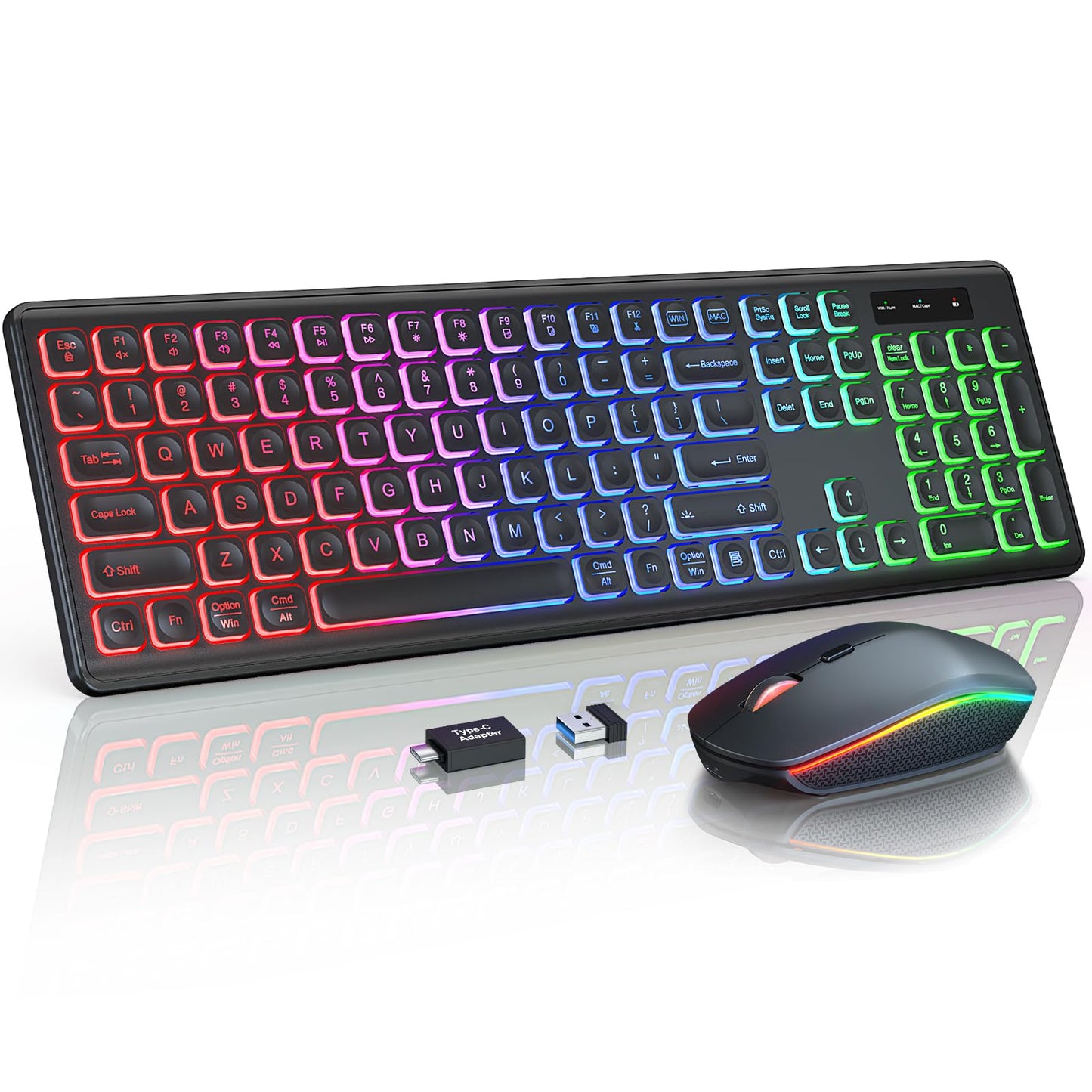 Trueque KM42Pro Wireless 2.4GHz Keyboard and Mouse Combo, Black, Membrane