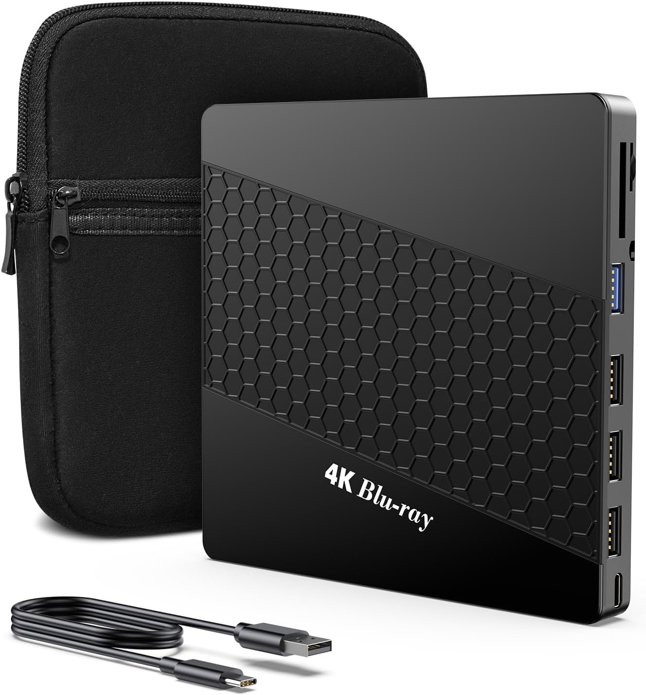 XRTFORE 5.7"x5.4" External 4K Drive USB 3.0 Optical Drive