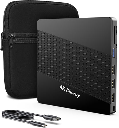 XRTFORE 5.7"x5.4" External 4K Drive USB 3.0 Optical Drive