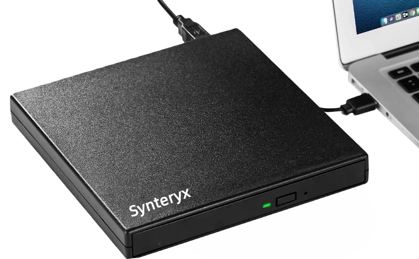 Synteryx Slim CD/DVD Burner USB-A USB-C Portable External Drive