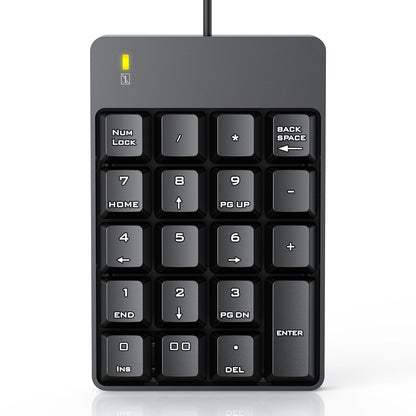 TechGarden Wired Numeric Keypad USB Compatible 19 Keys Ergonomic Plastic Office Black